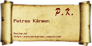 Petres Kármen névjegykártya