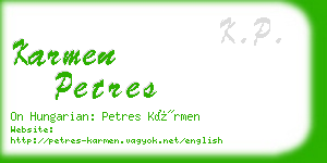 karmen petres business card